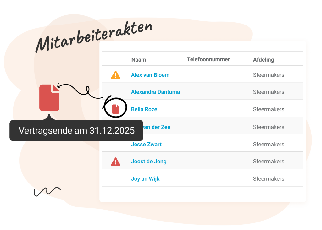 Die korrekte Verwaltung von Urlaub und Abwesenheit ist in einer Branche mit hochflexibler Belegschaft von entscheidender Bedeutung. Nostradamus stellt sicher, dass die Urlaubserfassung mit dem Tarifvertrag für Theater und Musikveranstaltungen übereinstimmt und ermöglicht so reibungslose HR-Prozesse bei gleichzeitiger Vermeidung von Fehlern. Digitale Personalakten erleichtern die zentrale Verwaltung von Verträgen, Dokumenten und Notizen. Zudem synchronisiert sich die Software automatisch mit Lohnabrechnungssystemen, so dass alle Mitarbeiterdaten immer auf dem neuesten Stand sind.