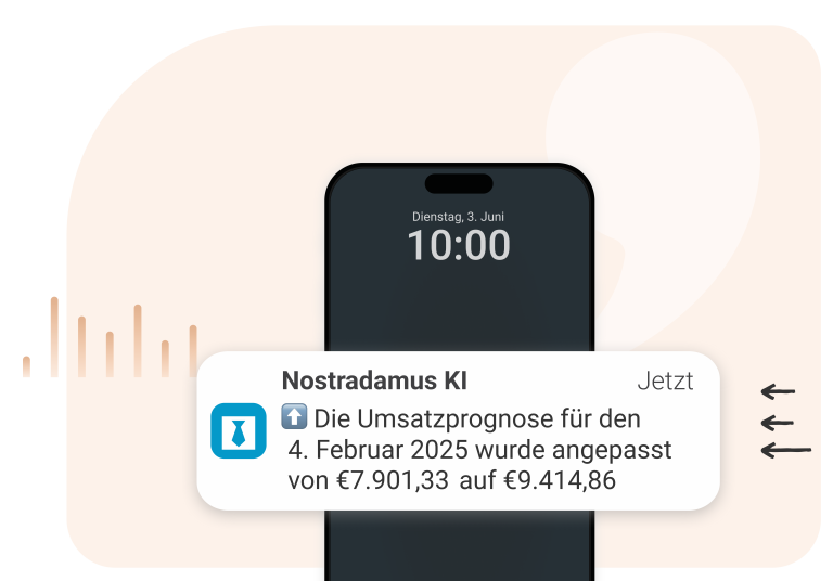 KI-basierte Planung Unser KI-gestütztes Prognosetool für das Gastgewerbe erstellt automatisch genaue Nachfrage– und Umsatzprognosen und hält Sie über die zu erwartenden Stoßzeiten auf dem Laufenden. Intelligente Push-Benachrichtigungen informieren Sie, wenn Anpassungen auf der Grundlage von Echtzeitdaten erforderlich sind. Mit diesem Tool können Sie sich auf Veränderungen einstellen, optimale Personaleinsatzpläne erstellen und strategische Geschäftsentscheidungen treffen.